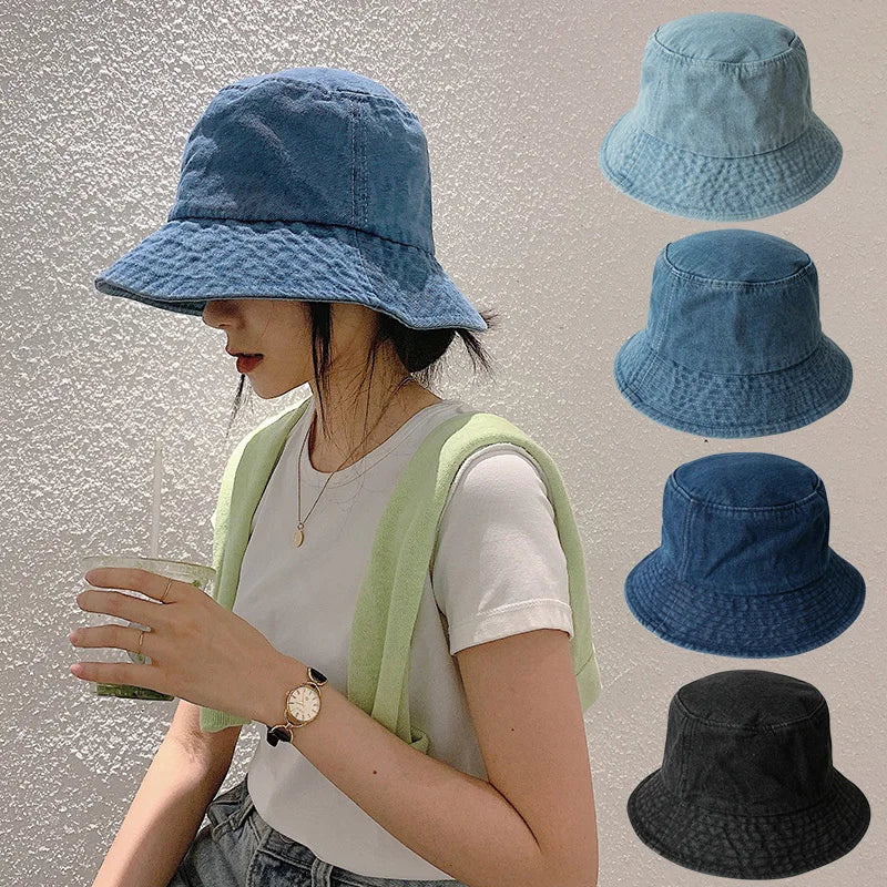 Retro Washed Cowboy Bucket Hat Women Men