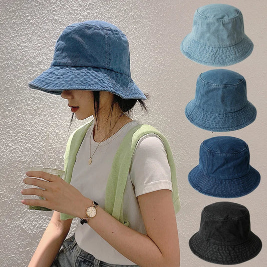 Retro Washed Cowboy Bucket Hat Women Men
