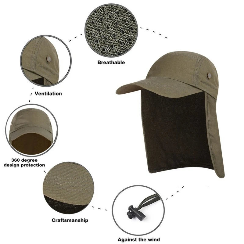 Outdoor Summer Sunscreen Fisherman Hats Women Men Breathable Fishing Caps