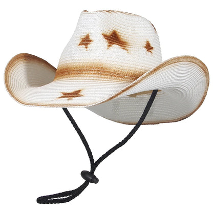 Wide Brim Women Summer Cowgirl Hat Sun Beach Straw Hat Cap
