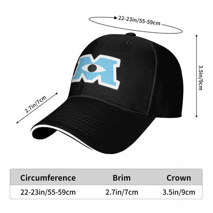 Monsters University Inc. Logo M Baseball Cap Vintage Fishing cap Women's Hats Men's