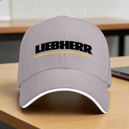 Casual Baseball Cap White Yellow Liebherr Letters