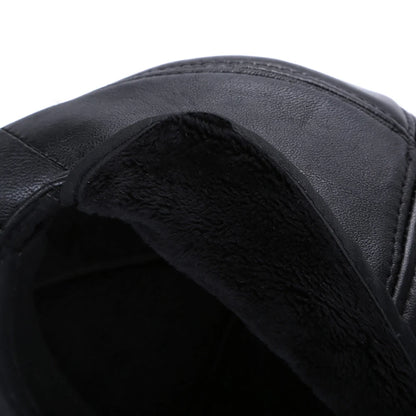 2026 Hot Sale Real Sheep Leather Berets Man Black Casual Duckbill Hats