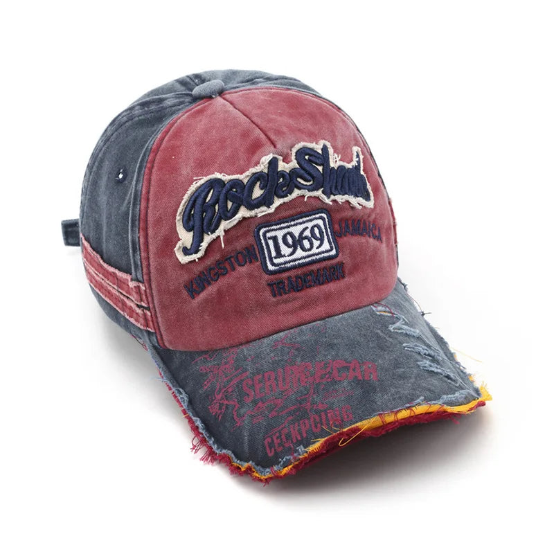 New Washed Fabric Trendy Distressed 1969 Baseball Cap