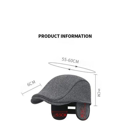 New Solid Color Men Berets Woolen Fabric Soft Peaked Cap