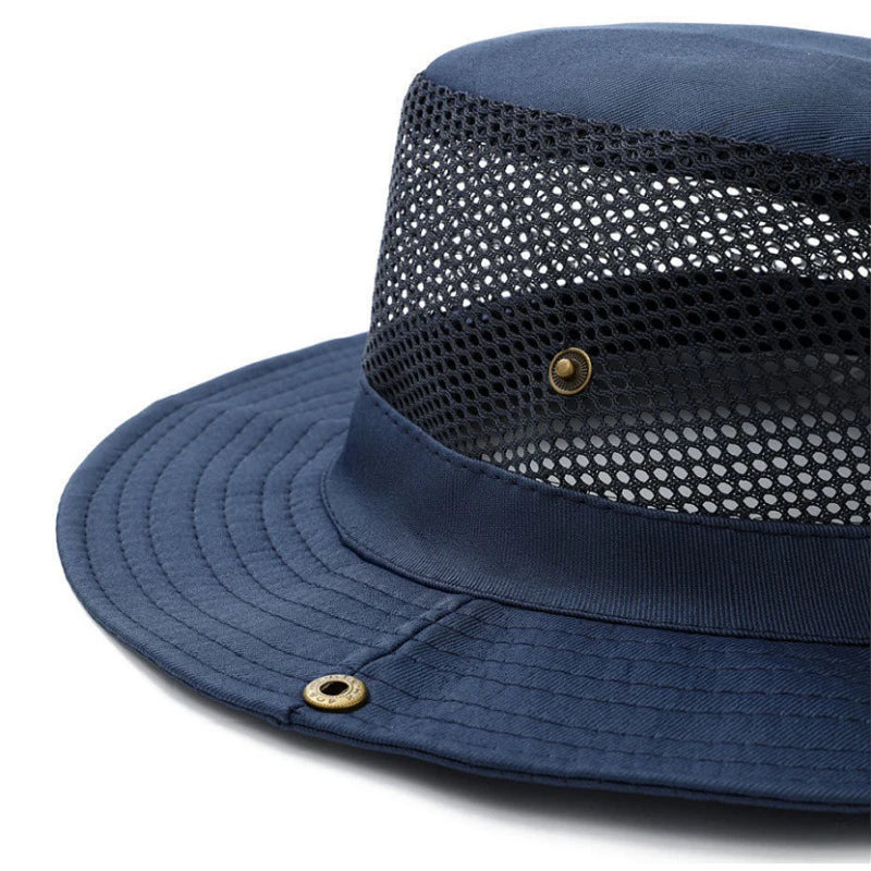 Summer Mesh Breathable Men Bucket Hat Outdoor Fishing Hiking