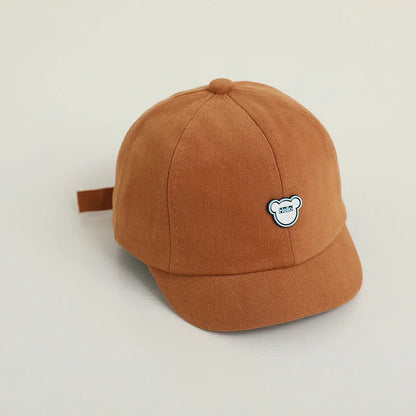 Korean Kids Bear Baseball Hat Solid Color Duck Tongue Cap