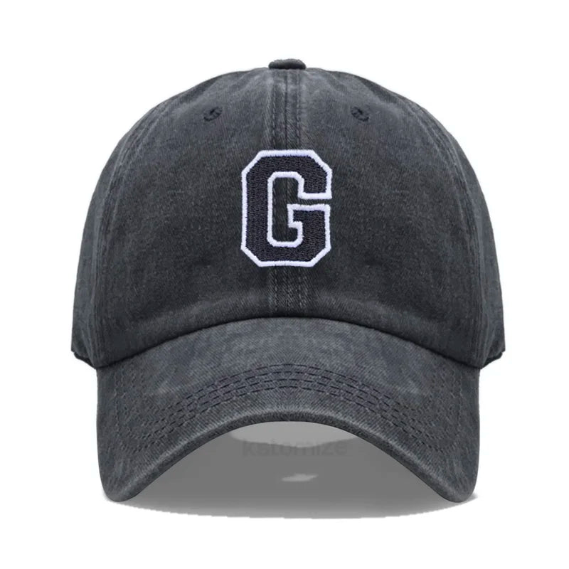 Initial Letter A-Z Embroider Baseball Cap