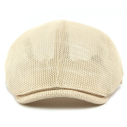 Men Women Breathable Mesh Trucker Cap Solid Plain Ivy Flat Cap Male Female Berets