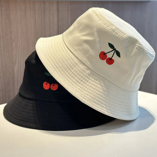 Embroidery Cherry Popular Unisex Summer Bucket Hat