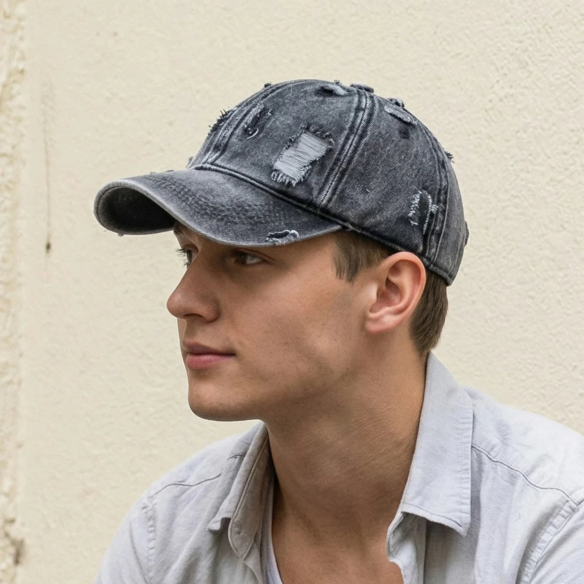 Classic Washed Denim Baseball Cap Women Men