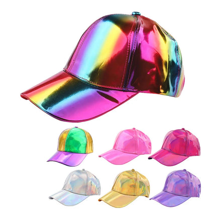 Unisex PU Rainbow Color Changing Baseball Hat
