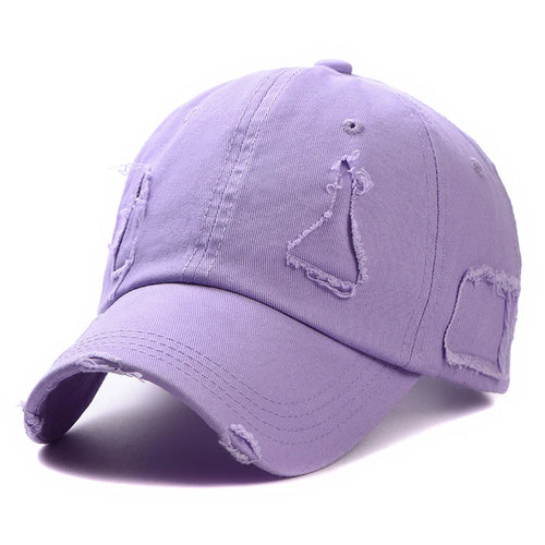 Trendy Streetwear Hip Hop Worn Hole Face Cap For Women Men