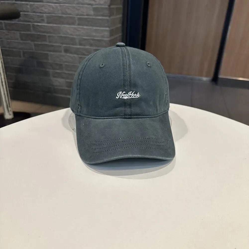 Korean Letter Embroidered Baseball Cap Simple Mesh Casual Hat For Men Women Outdoor Camping Daily Streetwear