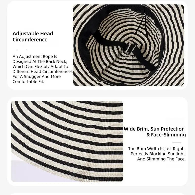 Striped Sunglasses Hat Versatile Sun Hat