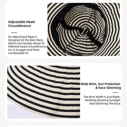 Striped Sunglasses Hat Versatile Sun Hat