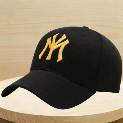 Vintage NY Logo Embroidery Baseball Cap, Casual Cotton Adjustable Dad Hat
