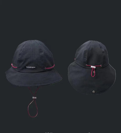 Japanese Drawstring Contrasting Fisherman Hat, Versatile For Outdoor Outings In All Seasons