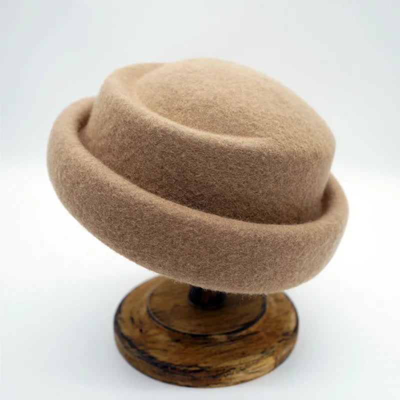 Japanese Retro White Black Brown Camel Wool Beret Women's Autumn And Winter