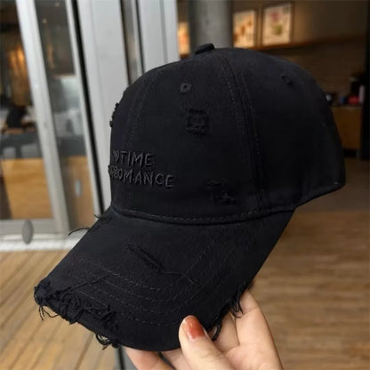 Vintage Washed Cotton Letter Baseball Hat Teenagers
