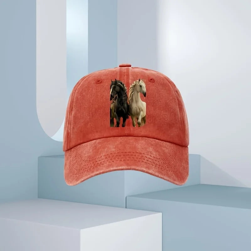 Men's 3d Horse Print Baseball Cap, Fashionable For All Seasons