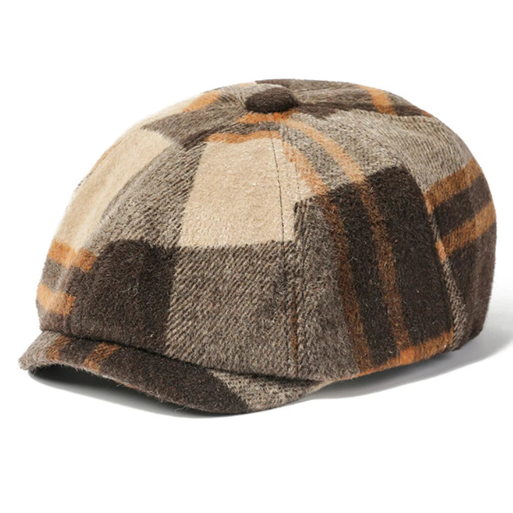 Men Women Retro Artist Painter Plaid Beret Hat