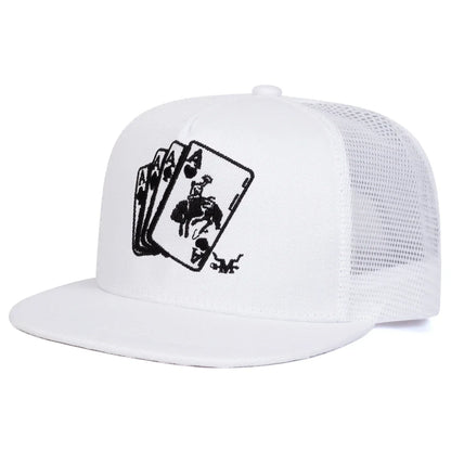 Unisex Poker A Embroidery Hip-hop Hats Spring Autumn Outdoor Adjustable Casual Sunscreen Hat Cap