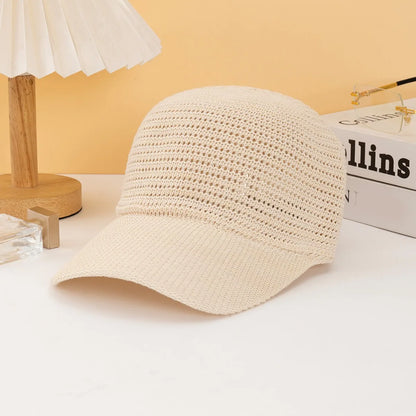 Adjustable Korean Style Knitted Hollow Out Baseball Cap