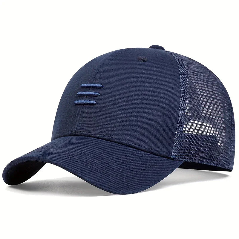 Unisex Three horizontal Embroidery Baseball Net Caps