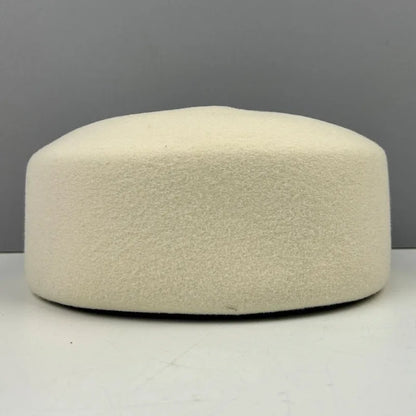 Women's New 100% Wool Hard Top Fedoras Hat Lady Vintage Flat-Top Berets