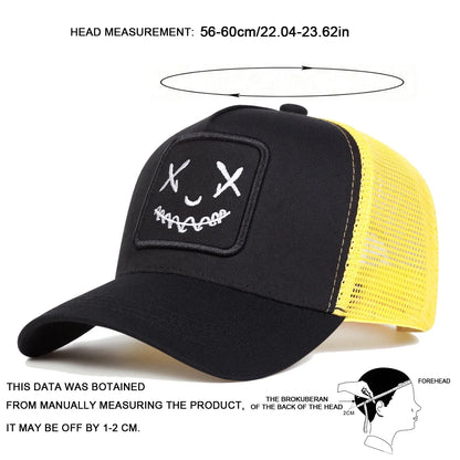 Men Women Smile Face Embroidery Baseball Caps