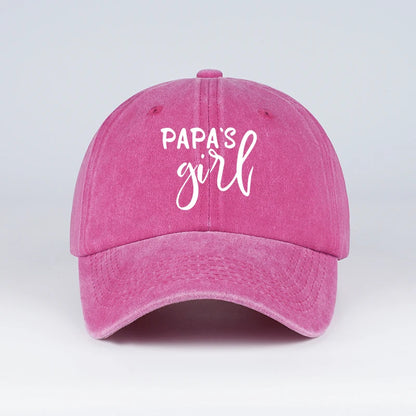 Vintage "Papa's Girl" Print Washed Baseball Cap