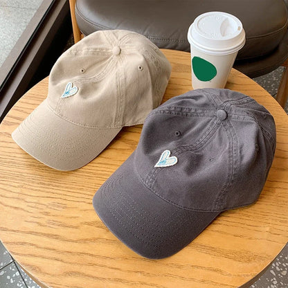 RICYGVM Love Baseball Hat For Men Women Solid Color Duckbill Cap Heart Peaked Cap Cotton Hats Sunshade