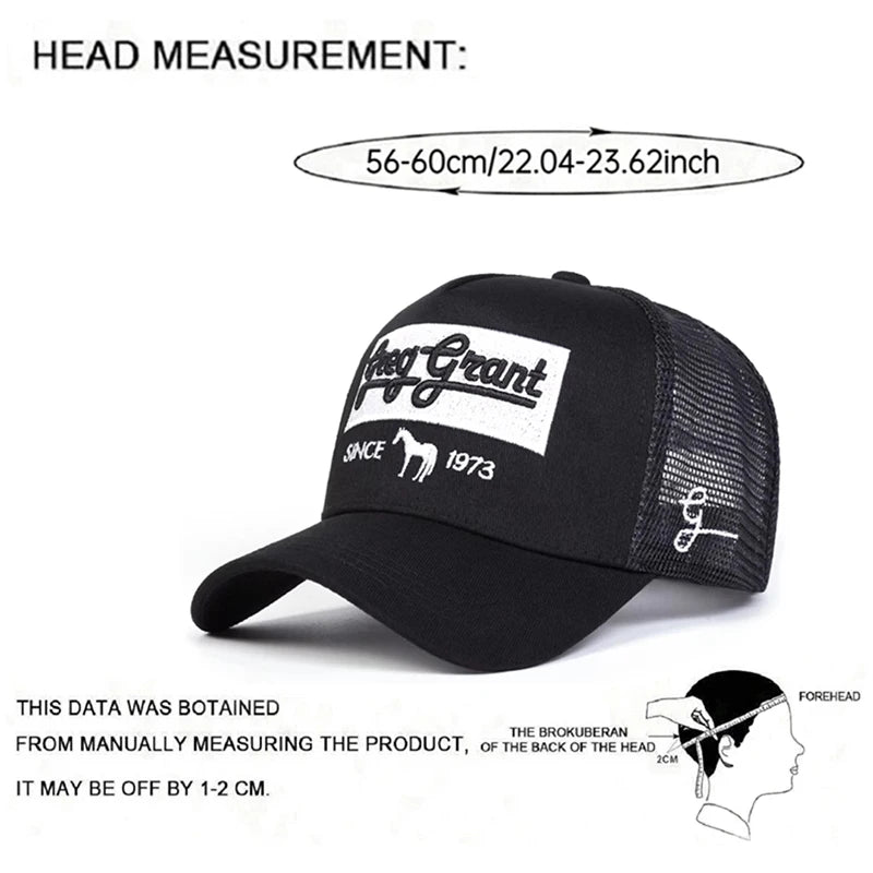 Fashion Mesh Hat Since 1973 Horse Embroidered Baseball Hat Street Hip Hop