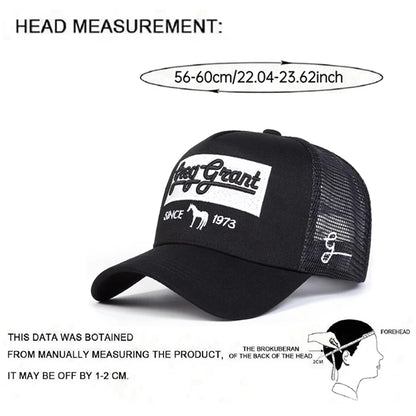 Fashion Mesh Hat Since 1973 Horse Embroidered Baseball Hat Street Hip Hop
