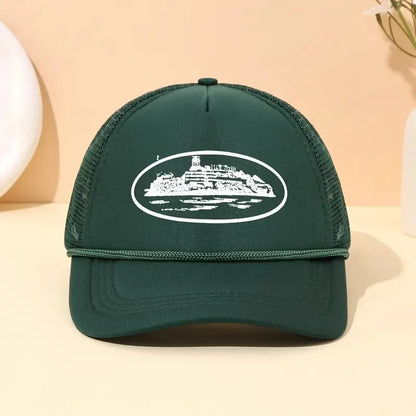 A Trendy City Scenery Mesh Dad Hat Adjustable Breathable Baseball Cap