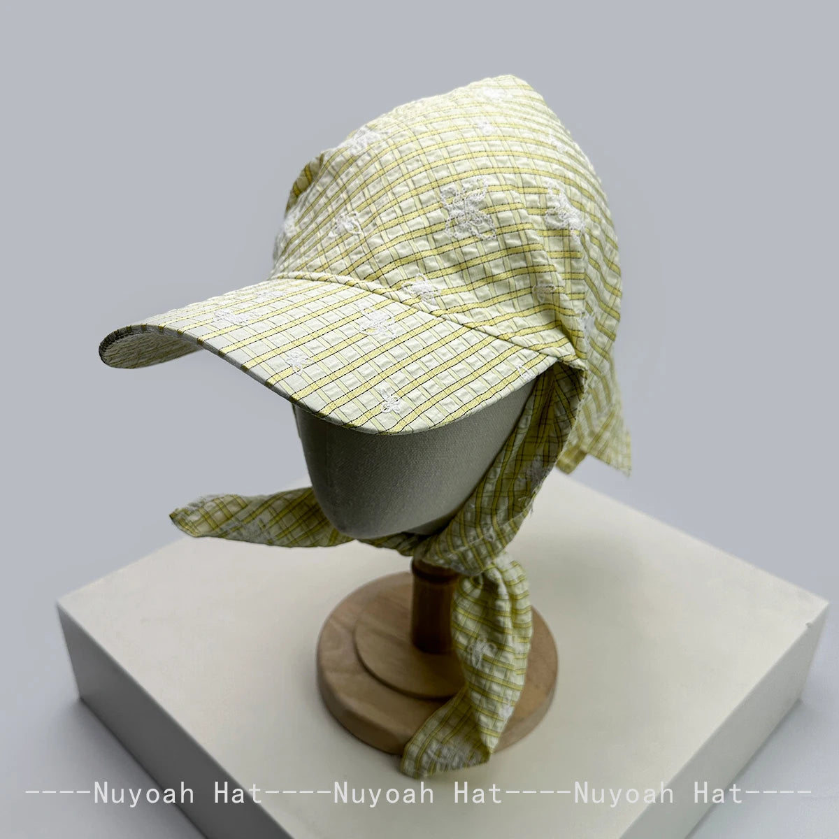 Korean Plaid Butterfly Horse Bandhnu Visors Hats