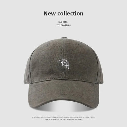 Korean Style RH Letter Embroidery Baseball Cap