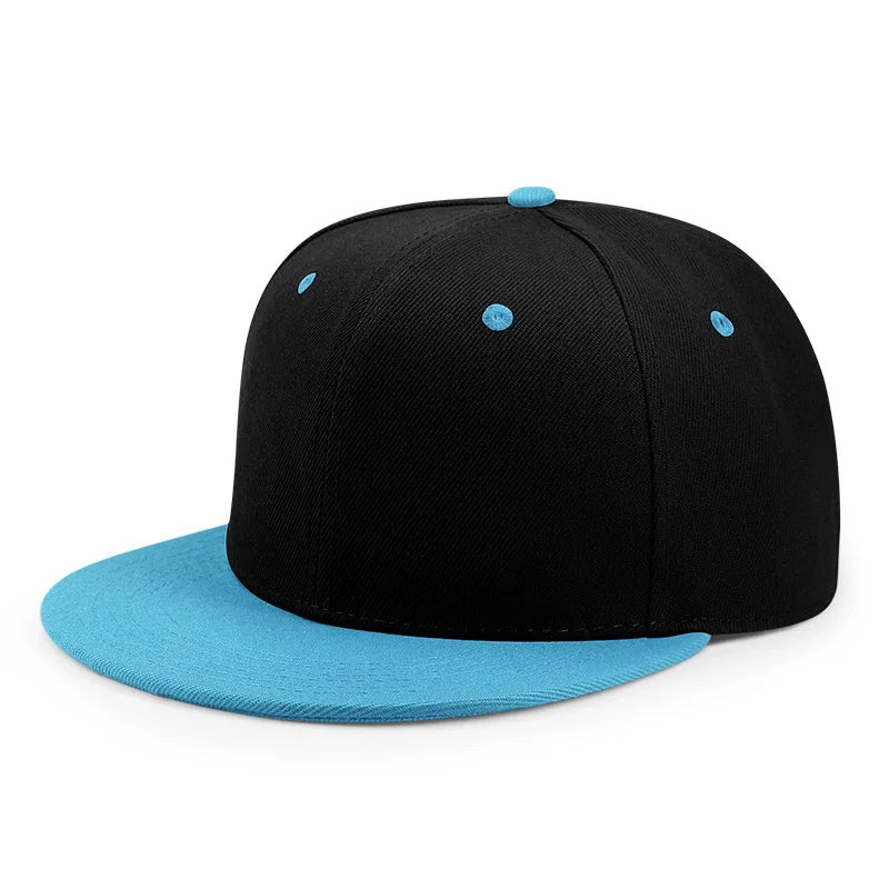 Wholesale Adult Blank Snapback Cap Male Hip-Hop Flat Peak Skateboard Hat Lady Sun Caps