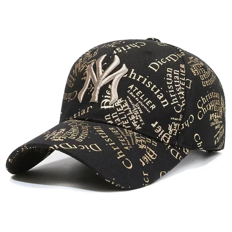 Baseball Cap Full Print Letters Embroidery Casual Wind Hat Fashion Men and Women