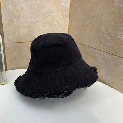 Cotton Fringed Fisherman Cap Soft Aluminum Wire Shape Water Wash Hat