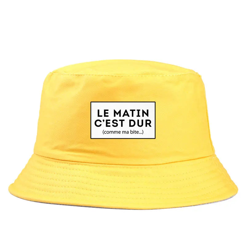 Le Matin C’est Dur Comme Ma Bite Reversible Bucket Hat Adult Funny