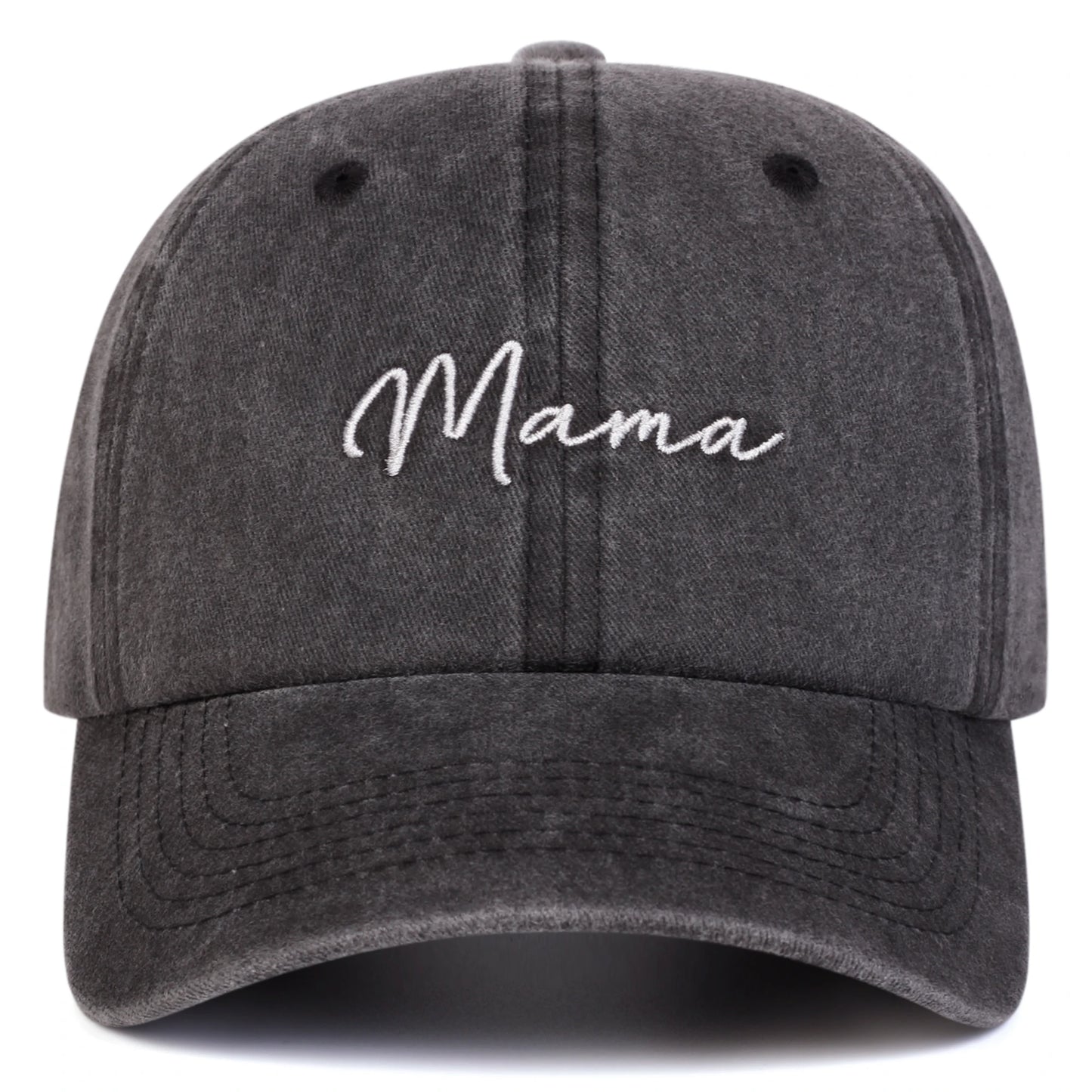 Unisex Mama Papa Letter Embroidery Washed Baseball Cap Spring Autumn