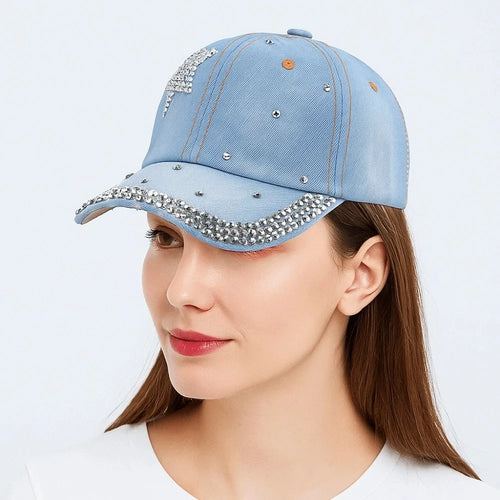 Fashion Shiny Denim Baseball Cap