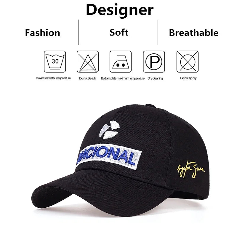 Unisex NACIONAL Letter Embroidery Baseball Caps Outdoor Adjustable Casual Hats Sunscreen Hat Sports Golf Cap