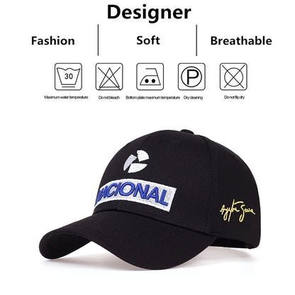 Unisex NACIONAL Letter Embroidery Baseball Caps Outdoor Adjustable Casual Hats Sunscreen Hat Sports Golf Cap