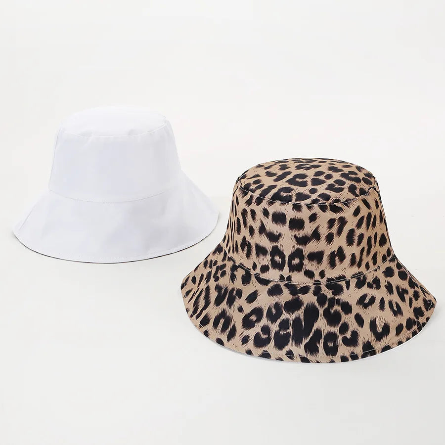 2024 Two Side Leopard Bucket Hat For Women