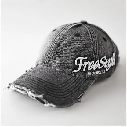 Vintage Washed Cotton Denim Unisex Baseball Cap