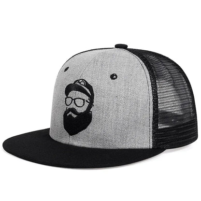 Unisex Old Man Embroidery Hip Hop Net Hats Adjustable Casual Snapback Baseball Caps Outdoor Sunscreen Hat
