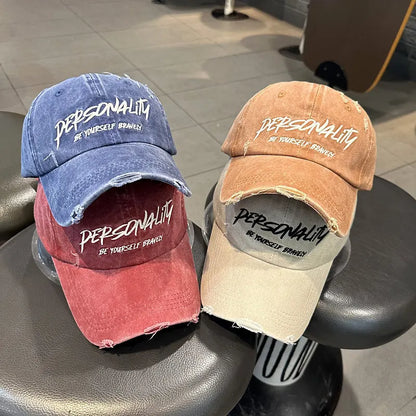 American Washed Distressed Ripped Baseball Cap